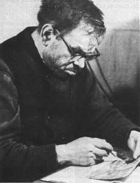 Photo of Nikifor at work